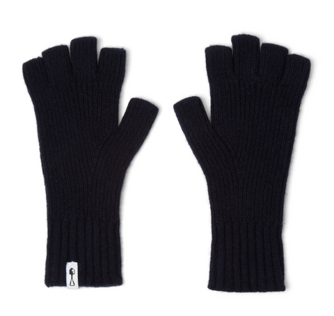 American Trench | Fingerless Cashmere Gloves | Navy