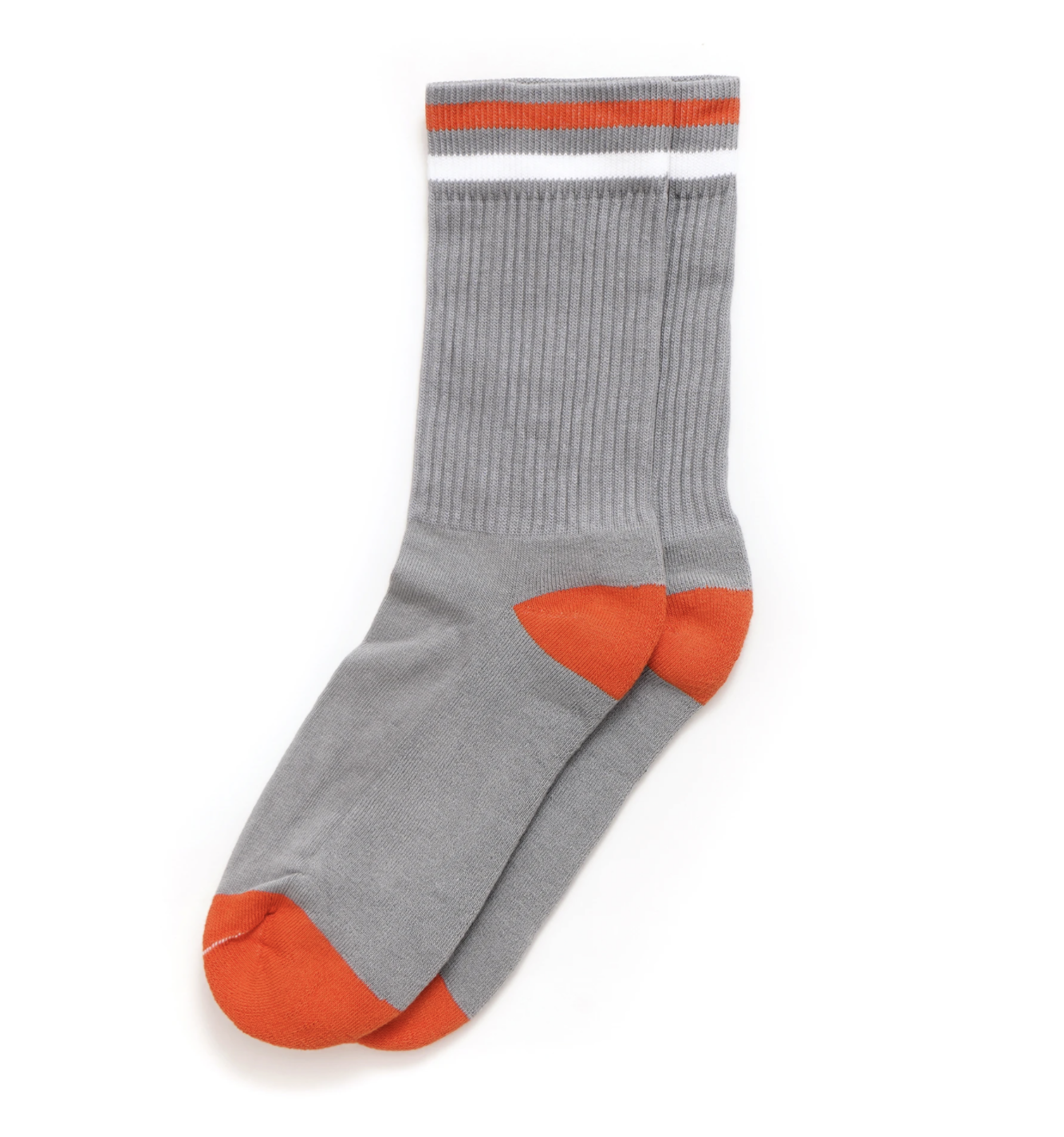 American Trench | Kennedy Luxe Athletic Sock | Grey w/ Orange