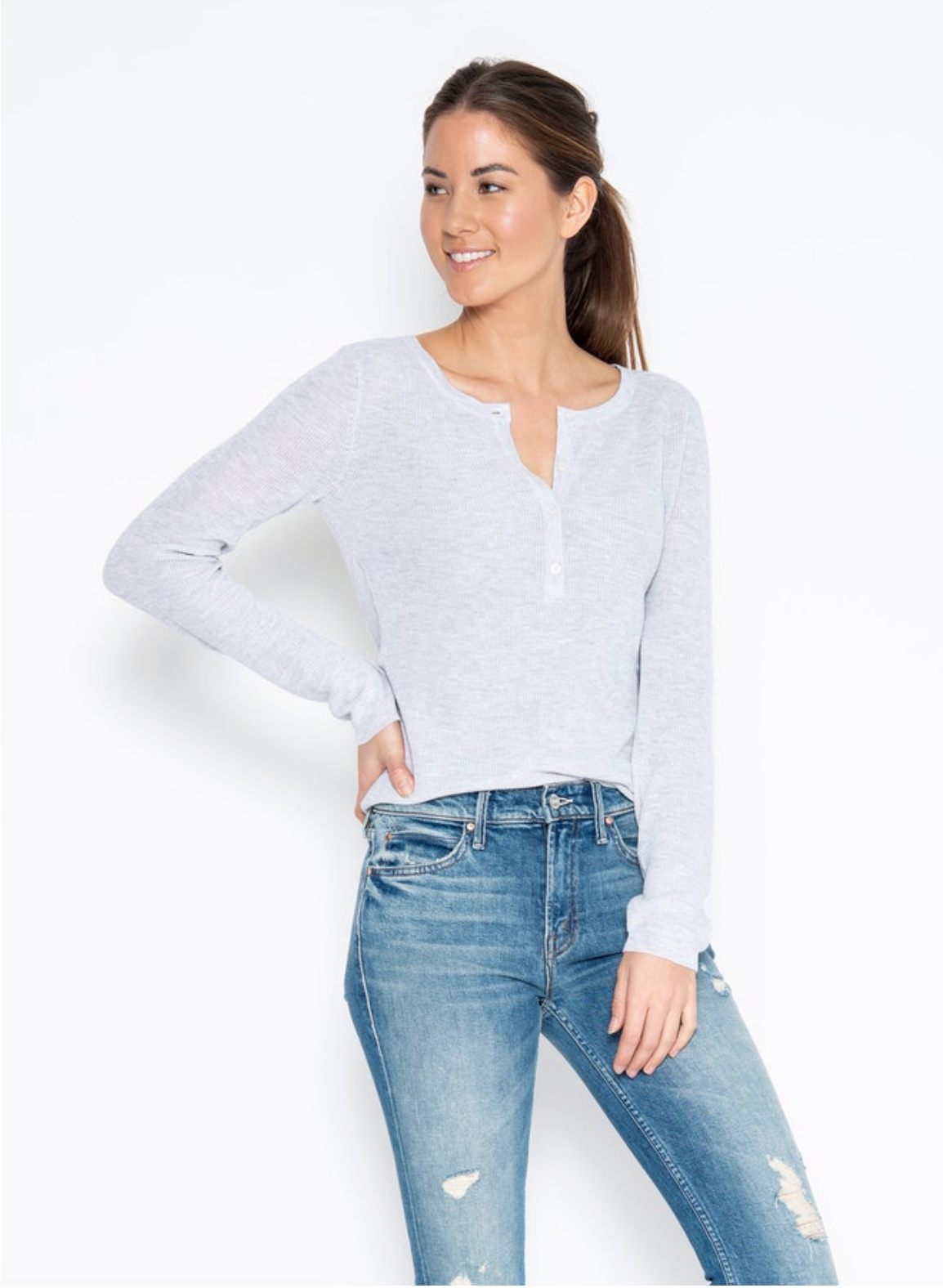 One Grey Day | Sterling Long Sleeve Henley